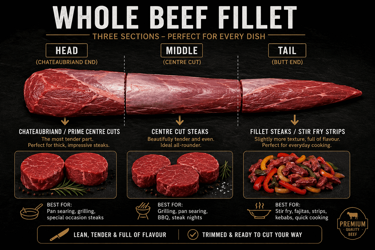 Beef fillet cuts, which part is best for each meal