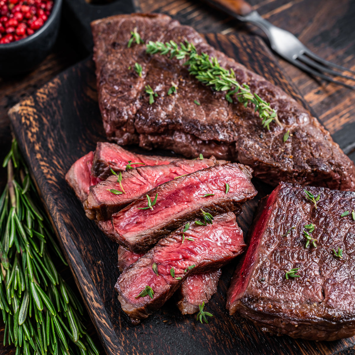 3KG FRESH CENTRE CUT LEAN RUMP STEAKS BULK DEAL - cooked