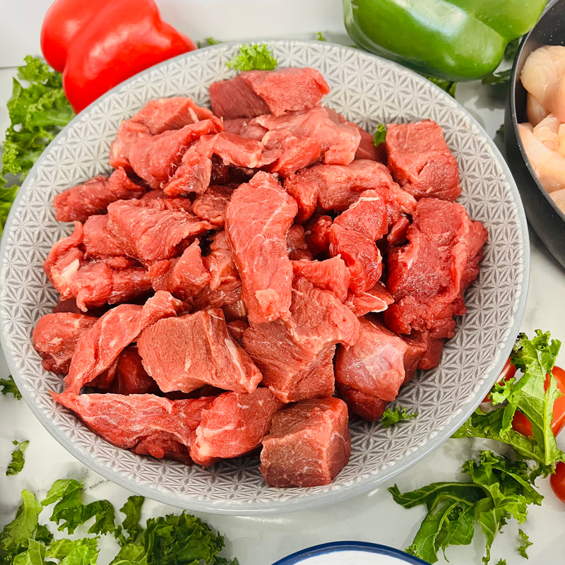 Lean Diced Beef in a bowl